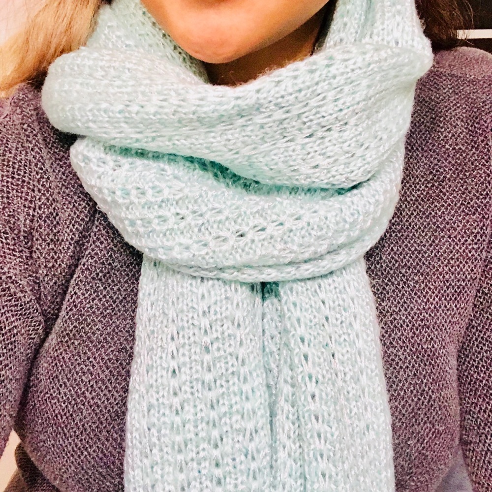 Mint & silver scarf